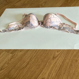 RENE ROFE Pink/Gray underwire bra Size 36C NWT Style B211996 Light Padded